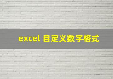 excel 自定义数字格式